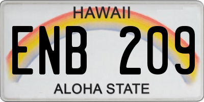 HI license plate ENB209