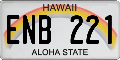 HI license plate ENB221
