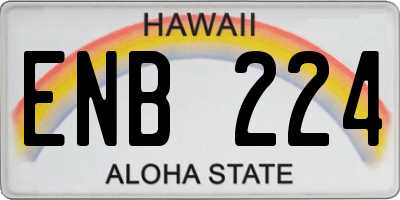 HI license plate ENB224