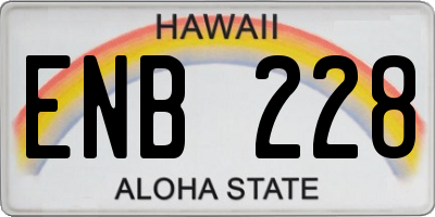 HI license plate ENB228