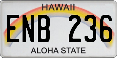 HI license plate ENB236