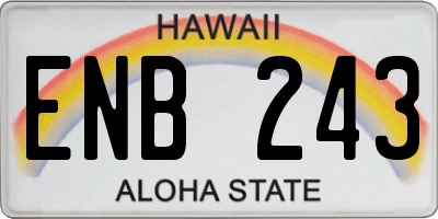 HI license plate ENB243