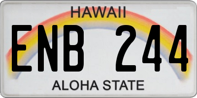 HI license plate ENB244