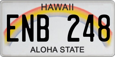 HI license plate ENB248