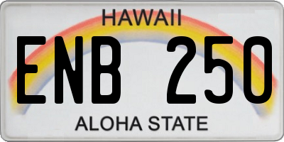 HI license plate ENB250