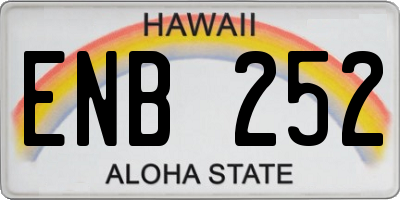 HI license plate ENB252