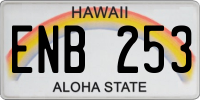 HI license plate ENB253