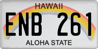 HI license plate ENB261