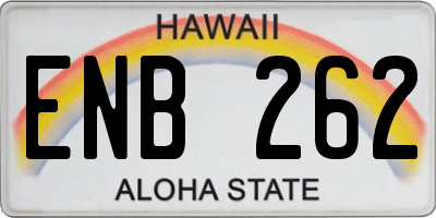 HI license plate ENB262