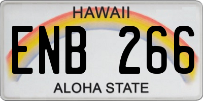 HI license plate ENB266