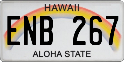 HI license plate ENB267