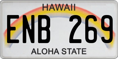 HI license plate ENB269