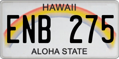 HI license plate ENB275