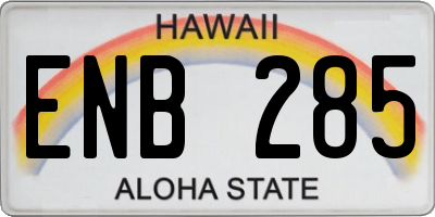 HI license plate ENB285