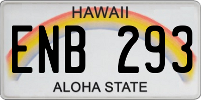HI license plate ENB293
