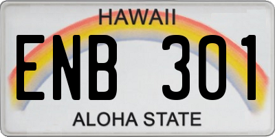 HI license plate ENB301