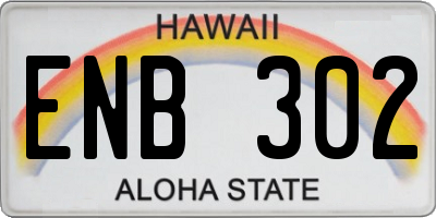 HI license plate ENB302