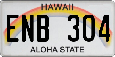 HI license plate ENB304
