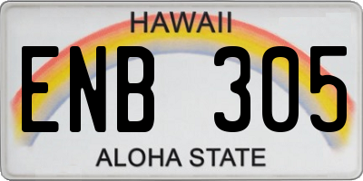 HI license plate ENB305