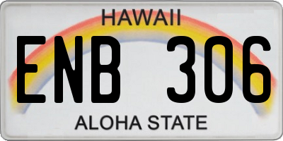 HI license plate ENB306