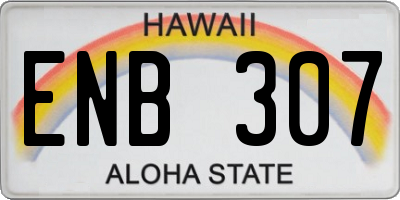 HI license plate ENB307