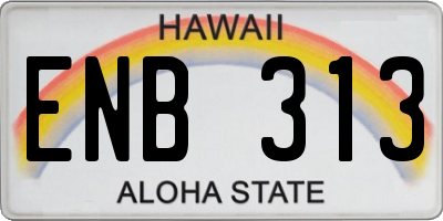 HI license plate ENB313