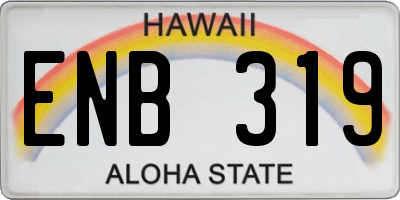 HI license plate ENB319