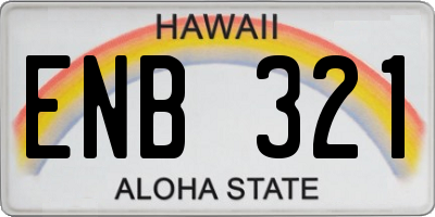 HI license plate ENB321