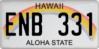 HI license plate ENB331