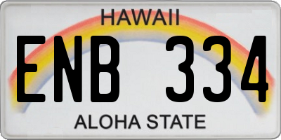 HI license plate ENB334
