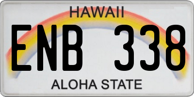 HI license plate ENB338