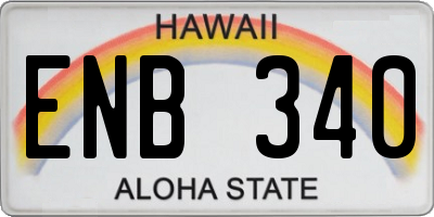 HI license plate ENB340