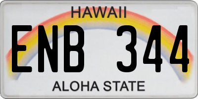 HI license plate ENB344