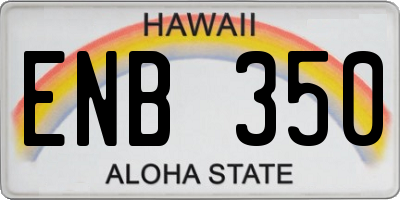 HI license plate ENB350