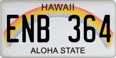 HI license plate ENB364