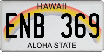 HI license plate ENB369