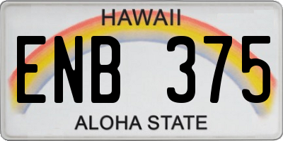 HI license plate ENB375