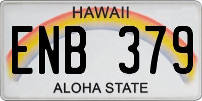 HI license plate ENB379