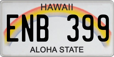 HI license plate ENB399