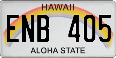 HI license plate ENB405