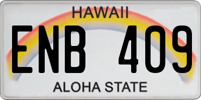 HI license plate ENB409