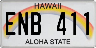 HI license plate ENB411