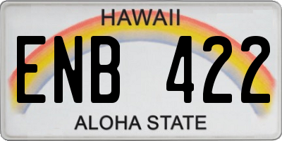 HI license plate ENB422