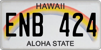 HI license plate ENB424