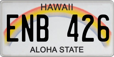 HI license plate ENB426