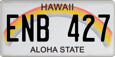 HI license plate ENB427