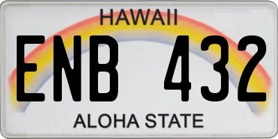 HI license plate ENB432