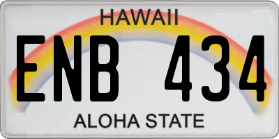 HI license plate ENB434