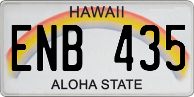 HI license plate ENB435