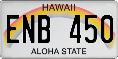 HI license plate ENB450